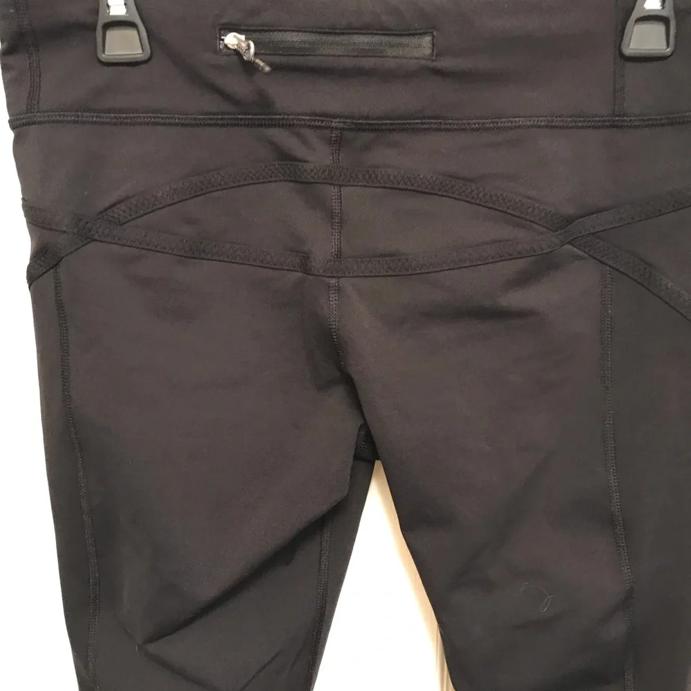 Lululemon Run For Your Life Crop Ruched Knee Leggings Black